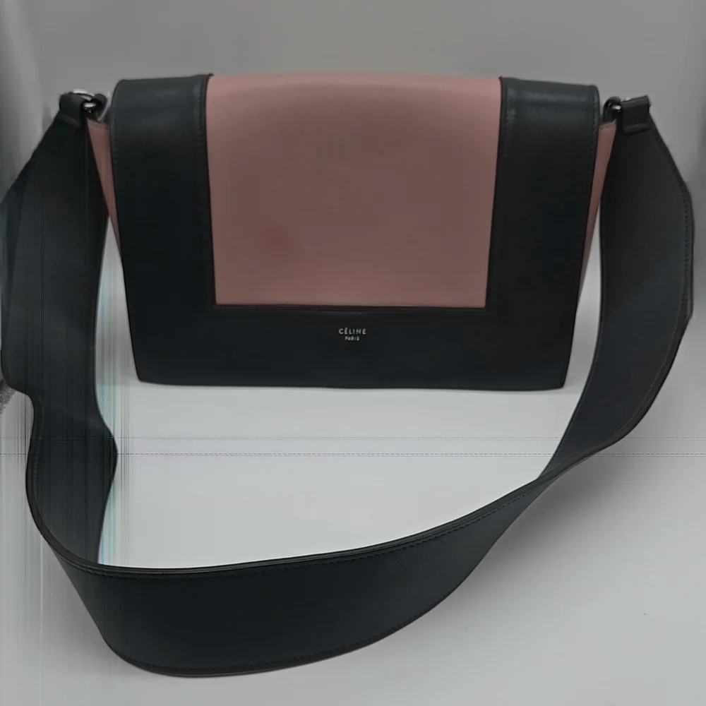 Celine Pink and Gray MEDIUM FRAME Leather Shoulder Bag - Picture 3 of 16